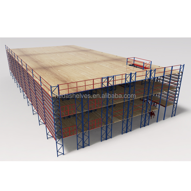 Warehouse Storage Steel Shelving System Metal Mezzanine Racking Industrial Structure Platform