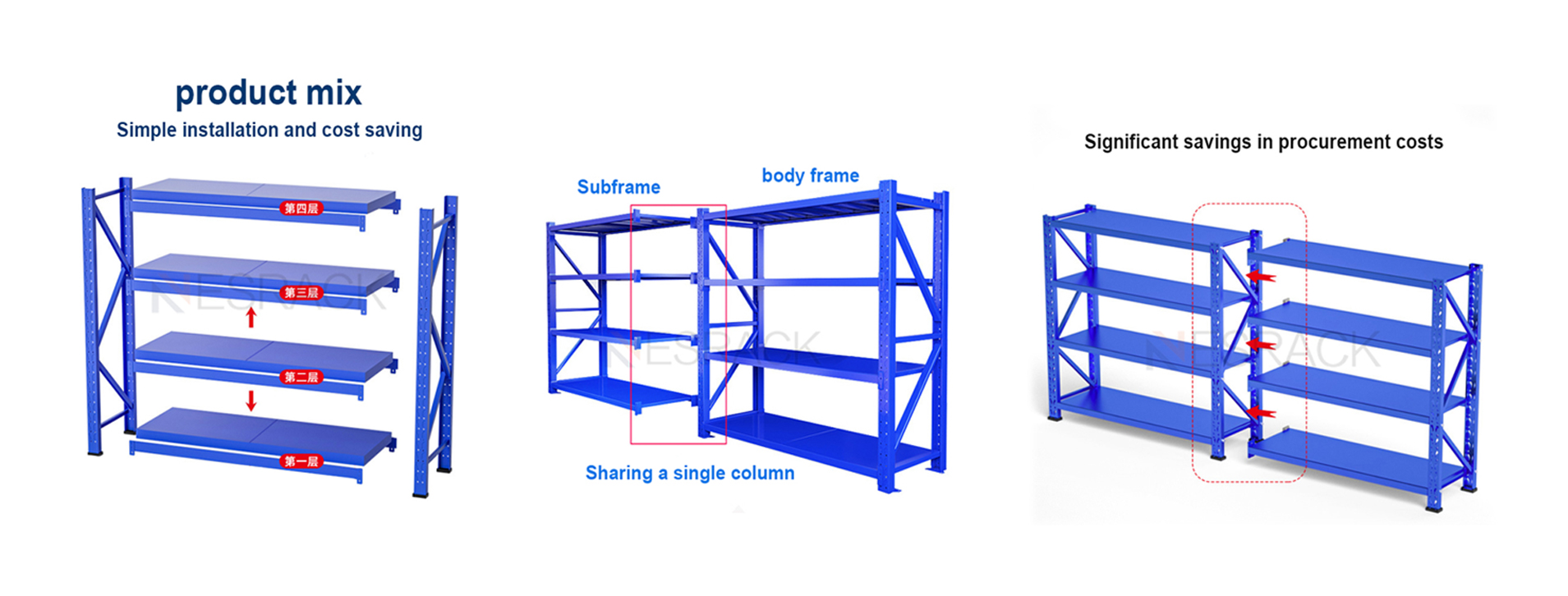 Longspan racking detail component