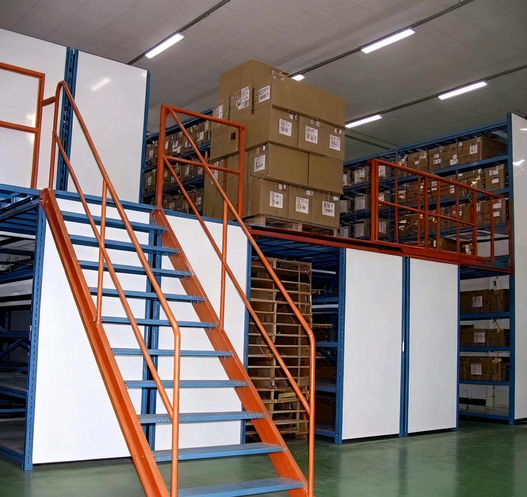 Industrial Multi-Layer Mezzanine Floor Racks Warehouse Storage Kits Staircase Systems Cold Rolled Steel Selective Pallet Rack