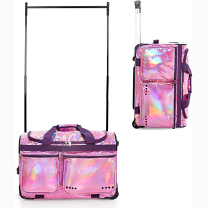 Wheeled Collapsible Rolling Garment Rack for Dance Costumes Duffel Bags