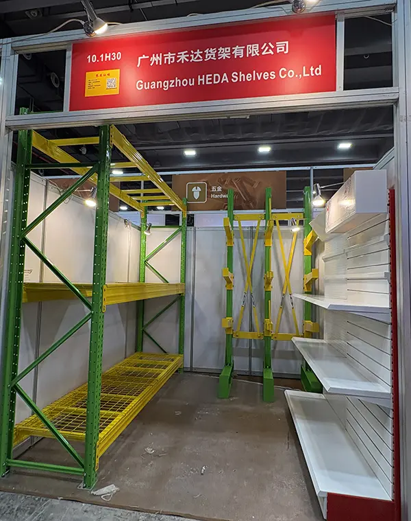 Warehouse rack safety accessories and upright protectors display
