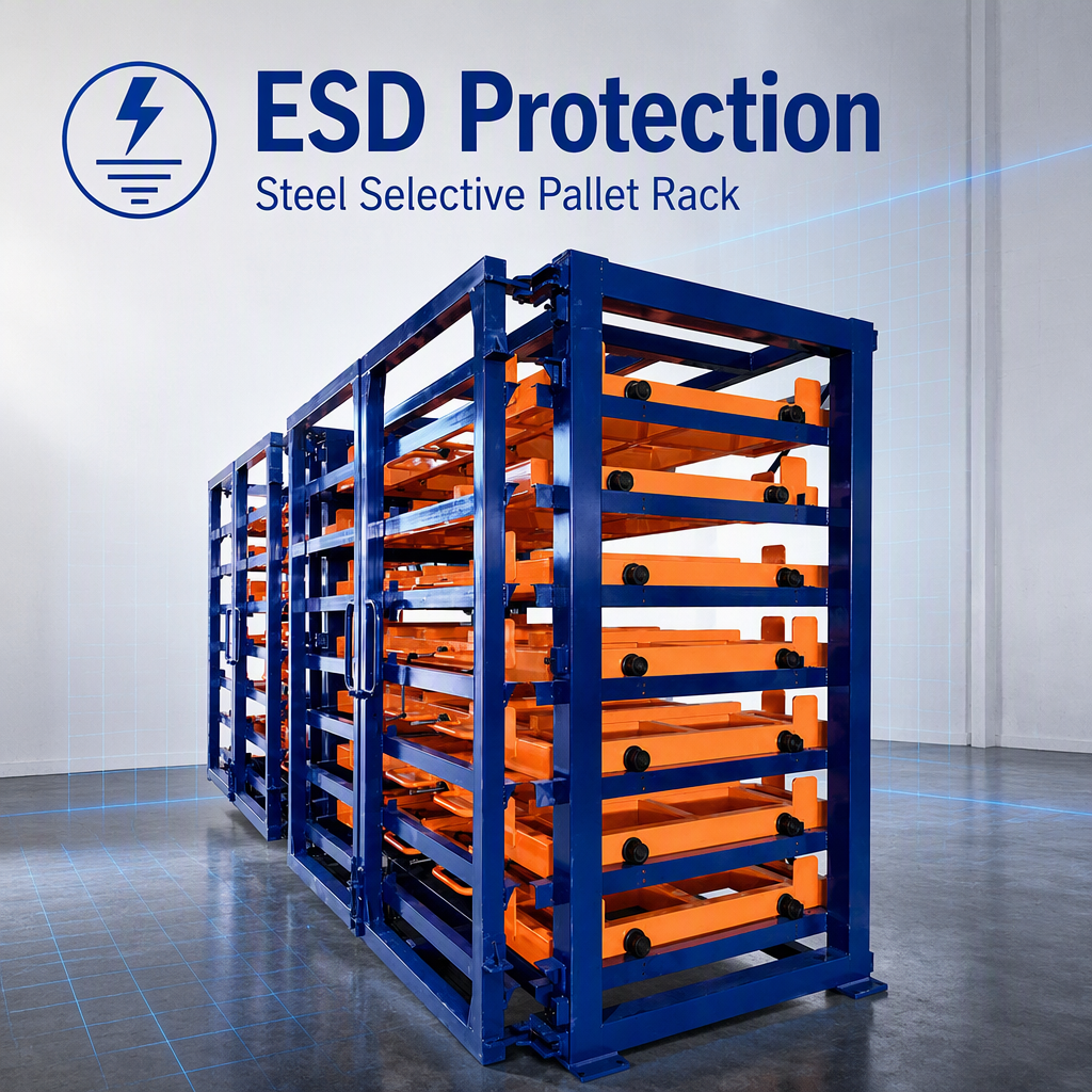 Adjustable Movable Steel Selective Pallet Rack with 2 Layers ESd Protection Electric Mobile Racking System for Industrial Use