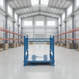 Portable Foldable Steel Pallet Stacking Rack with Brushed Finish