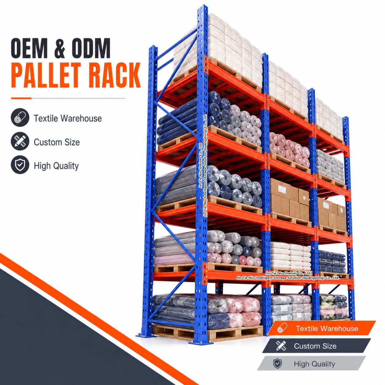4-level Heavy Duty Rack Warehouse Storage Rack Heavy Duty Pallet Shelving Factory Supply Wholesale Garment Fabric Manufacturer