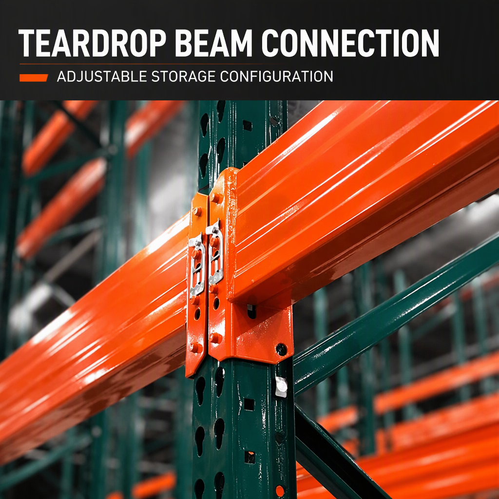 Teardrop Pallet Rack Mesh Vertical Storage Adjustable Shelves Unit Vna Racking System