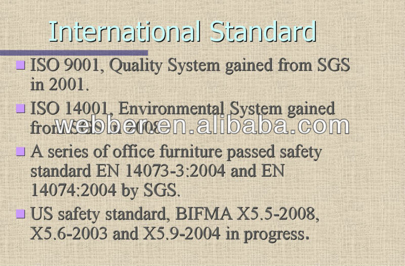 International standard production and testing