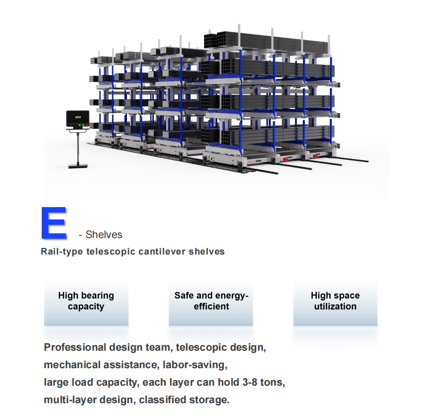 Rail-type Telescopic Cantilever Shelves