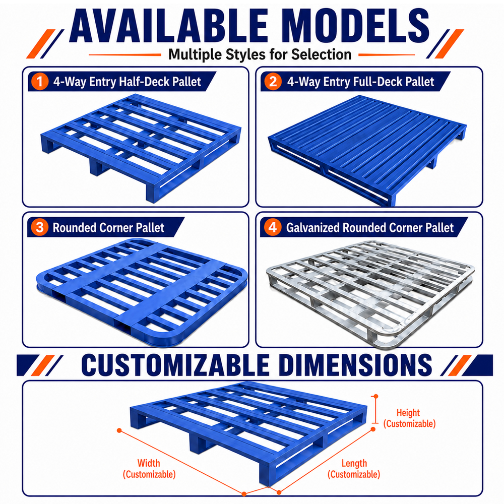 Factory Direct Steel Pallet Heavy Duty Warehouse Storage Metal Pallet For Racking System