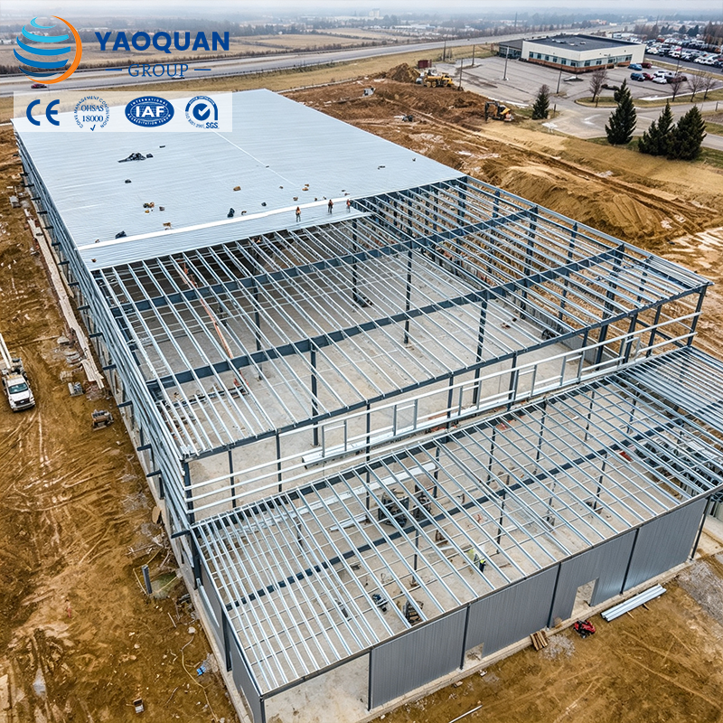 Prefab Steel Frame Cold Storage Logistics Warehouse Distribution Center Building With Mezzanine Floor Racking System