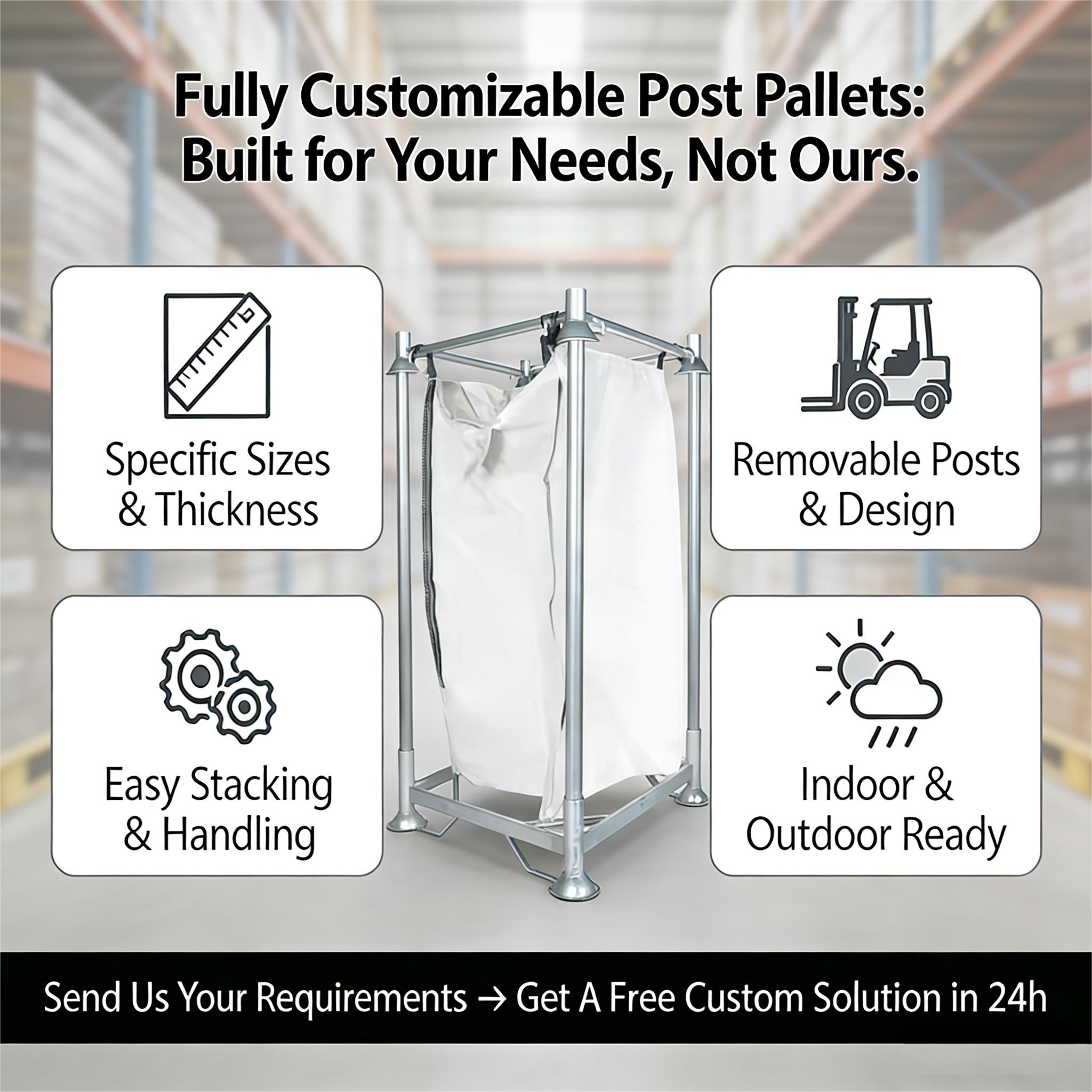 M3-1.5T Post Pallet Rack Big Bag Stacking Rack Shelves Double Stacking Solution for Warehouse Storage Cargo&amp;Storage Equipment