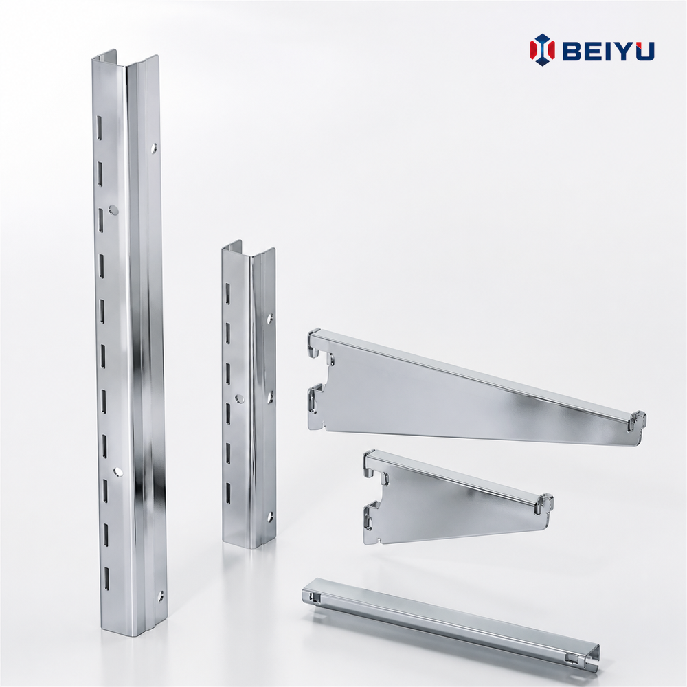 Custom Roll-Formed Refrigeration Shelf Support Rail Sheet Metal Fabrication Steel Storage Rack Components Commercial Powder