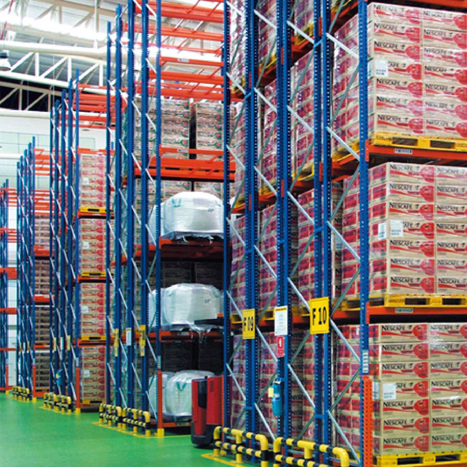 Double Deep Steel Pallet Racks Corrosion Protection Heavy Duty Stable Structure Warehouse Storage System for Logistics