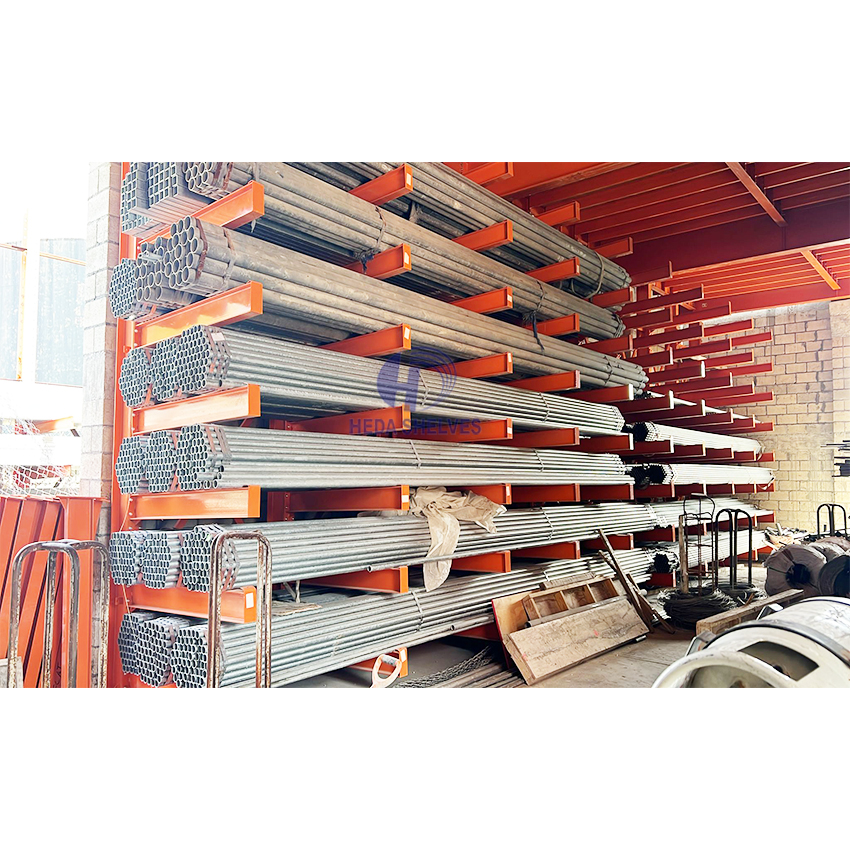Maximum Storage Rack Heavy Duty Cantilever Racking System for Storing Long Pipes Lumber Adjustable Arms