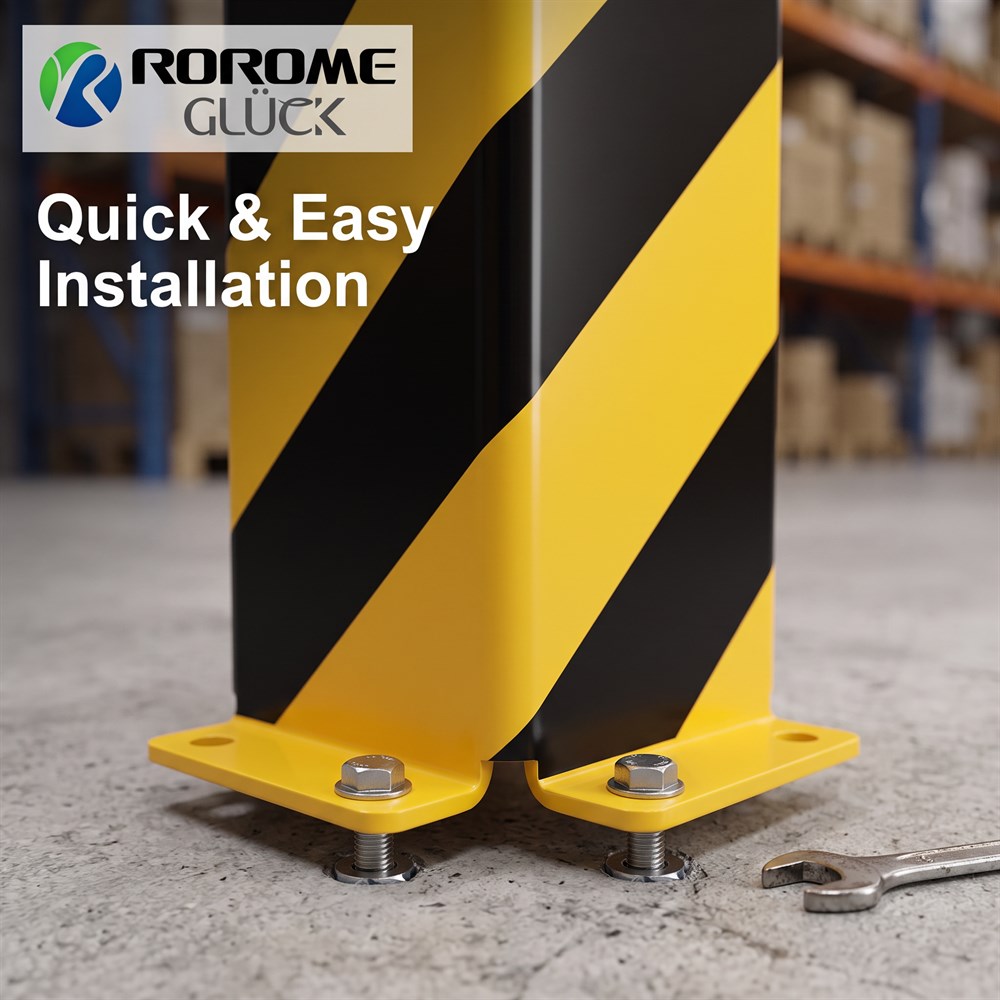ISO 9001 HOT SALE PALLET RACKING PROTECTORS -U Style CORNER PROTECTION GRASH PROTECTION GUARDS WITH GUIDE ROLLERS