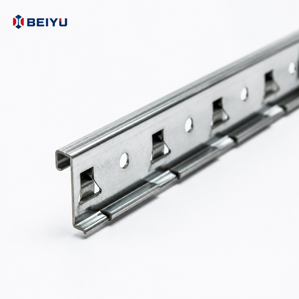 Custom Roll-Formed Refrigeration Shelf Support Rail Sheet Metal Fabrication Steel Storage Rack Components Commercial Powder