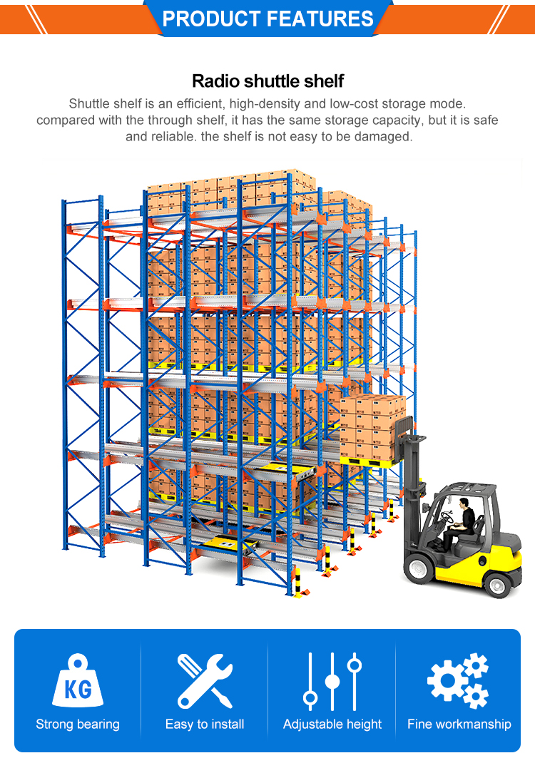 Radio Shuttle Pallet Racking System Structure