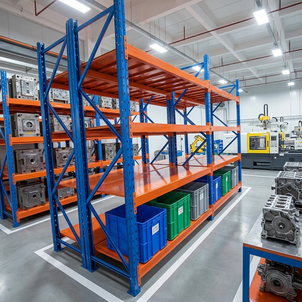 Industrial Heavy Duty Racking with Steel Shelf Decking Screw Assembly Storage Shelving System for Warehouse Garage Facto