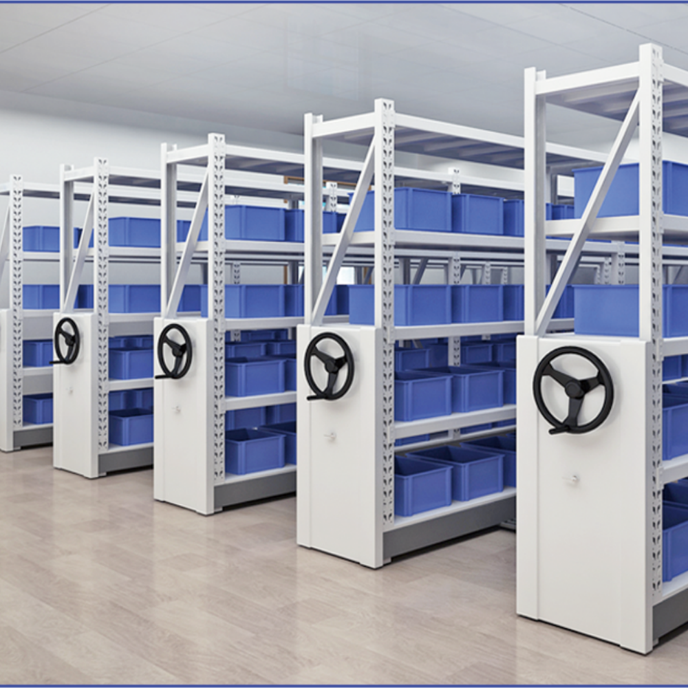 Steel Large Archives Mobile Shelving Metal Movable Compactor Filing Cabinet Mass Compactor Full Space Warehouse Rack