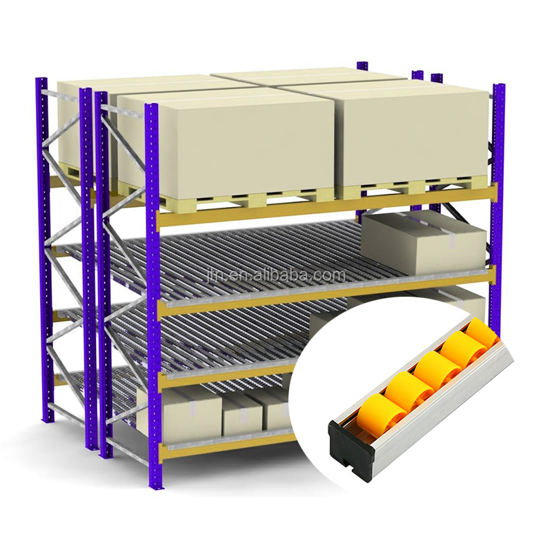 Carton Flow Rack Storage Shelf Side View