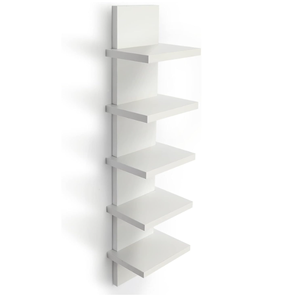 5 Layer Detachable Customizable Wooden Wall Shelf Unit White Vertical Floating Shelf Large Capacity Narrow Bathroom Kitchen