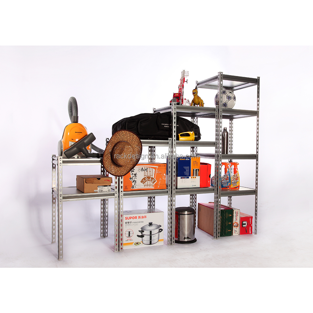 Warehouse Storage Shelving Metal Steel Racks Bolt-free Galvanized Racking Boltless Pallet Shelf Factory Slotted Steel Angle Rack