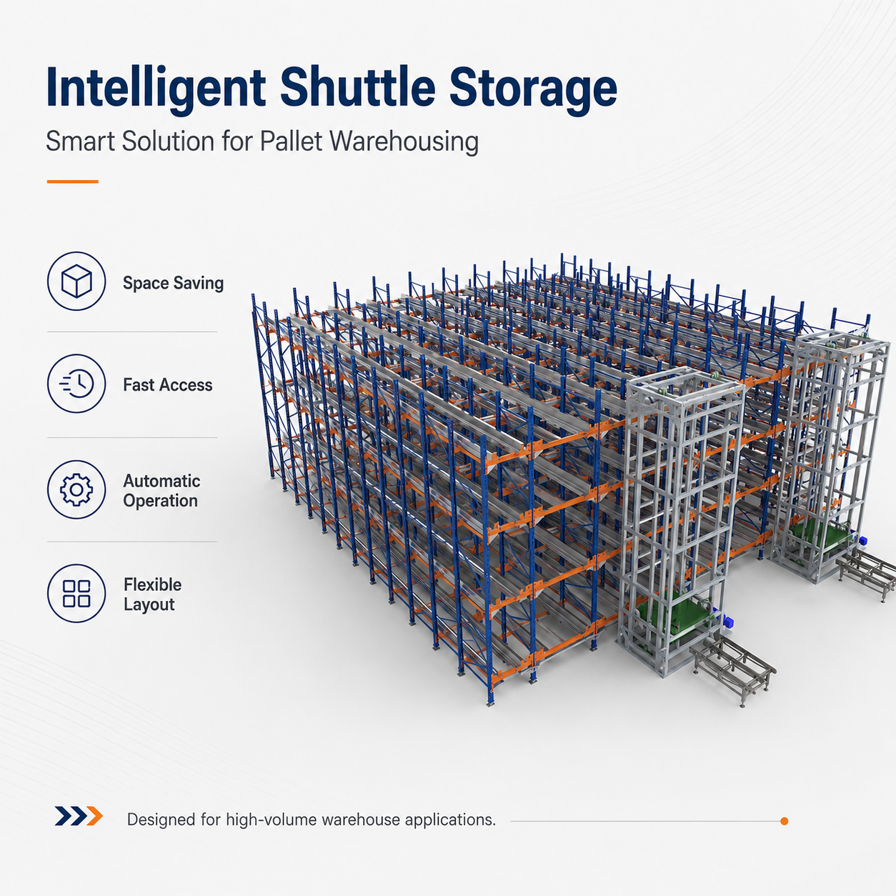 Intelligent Heavy Load Steel/Iron Anti-Rust Mezzanine Rack Multi-Level Automated Warehouse Pallet Shuttle Racking System