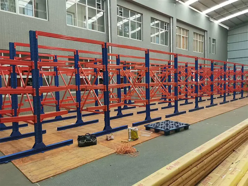 Lumber yard cantilever storage racks