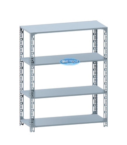 4-tier Slotted angle shelving / Bolt shelving Vietnam Light Duty Screw Assembly Adjustable Electrostatic Powder Coating
