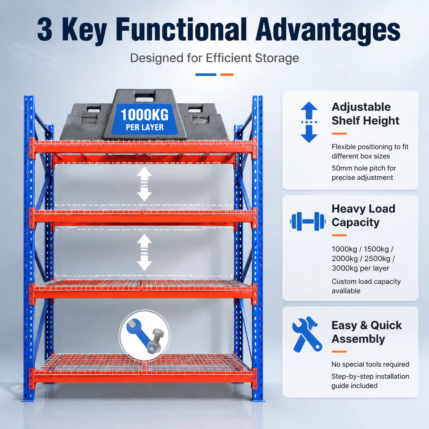 Distribution Center Warehouse Pallet Rack Steel Storage Racking 4 Tier Bay Industrial Logistics Shelving System