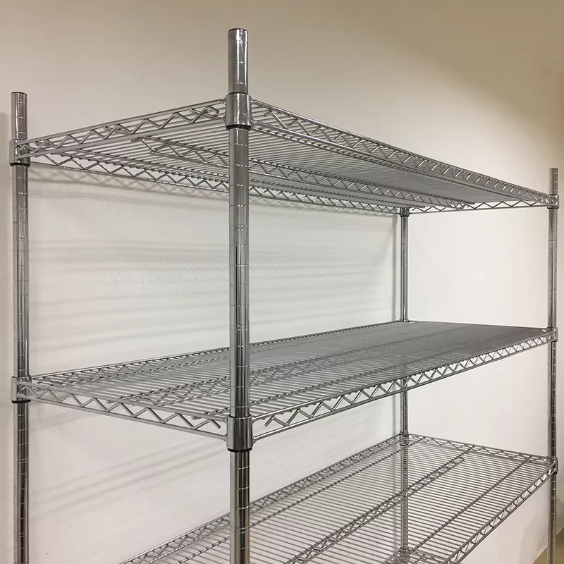 Heavy Duty Multi-Layer Floor Standing Storage Racks, Metal Wire Shelving For Warehouse Inventory Storage