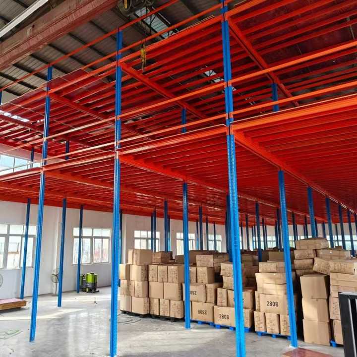 Corrosion-Resistant Bolt-Structured Powder Coating Steel Mezzanine Racks System Metal Storage Racks Shelves for Stacking