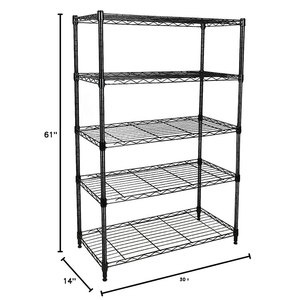 High Quality 5 Tiers 800lbs NSF Chrome Wire Metro Shelving