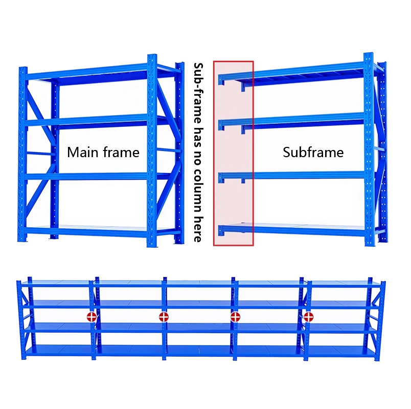 Boltless Racking System Cold-rolled Steel 4/5 Anti-Rust Powder Coated Freestanding Customizable Sizes Thickened Commercial Rack