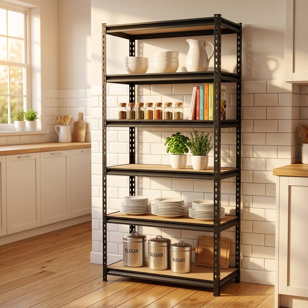 5-Tier Boltless Open-Post Z-Beam Adjustable 150kg MDF Heavy Duty Commercial Display Shelving Rack