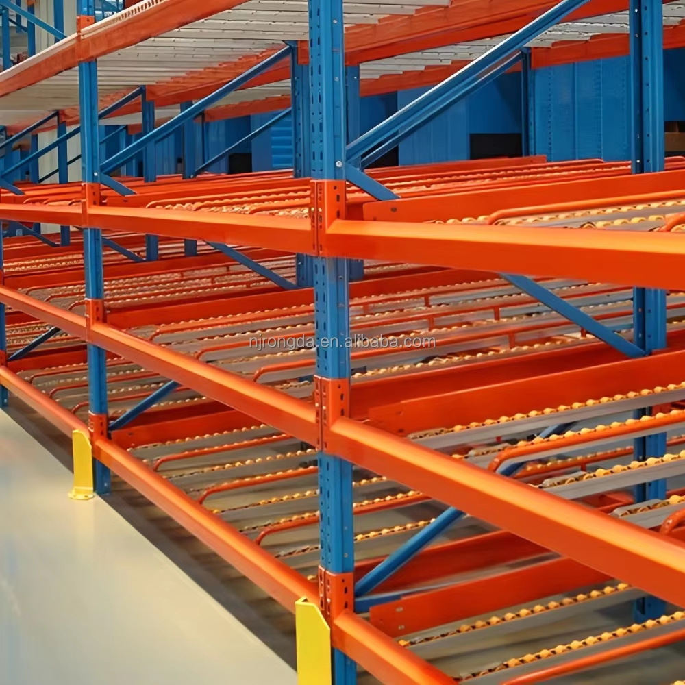 Warehouse Storage Rack Pallet Flow Rack Shelving Lineside Roller Flow Rack
