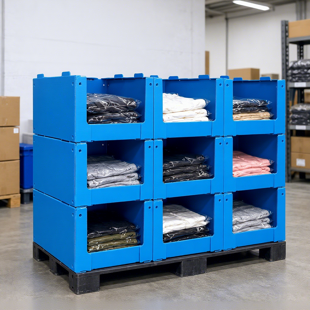 800x600mm Corflute Industrial Grade Stackable Picking Bin Warehouse Shelf Storage Box For Bulk Items