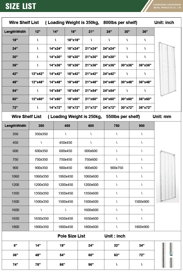 NSF Adjustable Cold Room Storage Racking System Metal Wire Shelf by China Rack Factory
