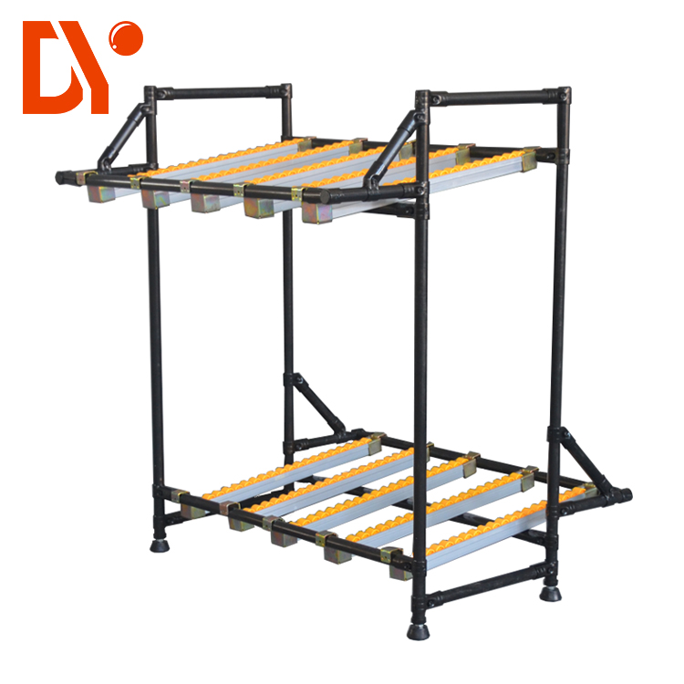 Customization Industrial Heavy Duty Adjustable Sliding Carbon Steel White/Black Gravity Flow Pipe Racks Wheels for Warehouse