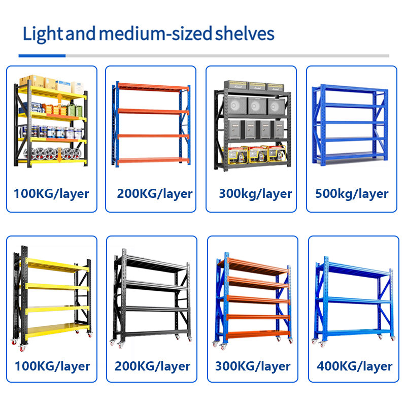 Iron Metal Shelves 4-Layer 400kg Heavy Duty Stackable Racking for Garage &amp; Basement Commercial Use