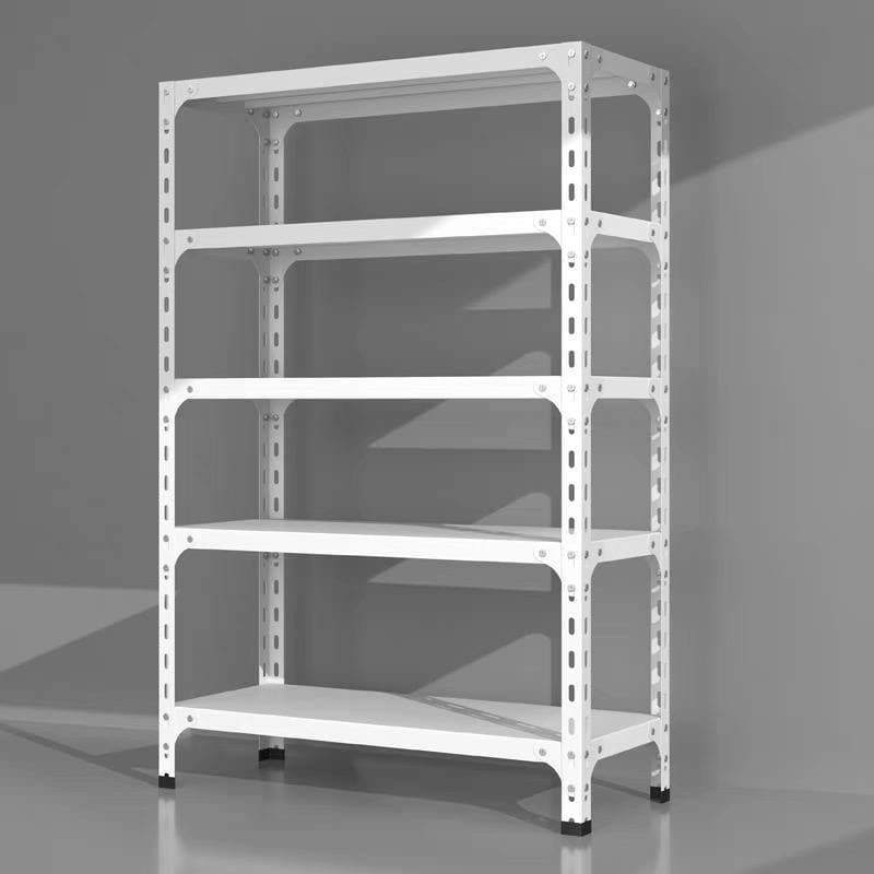 Slotted 5 Level Angle Steel Rivet Rack Storage Iron Racks Shelving UnitS Steel Shelf Slotted Metal Warehouse Racks