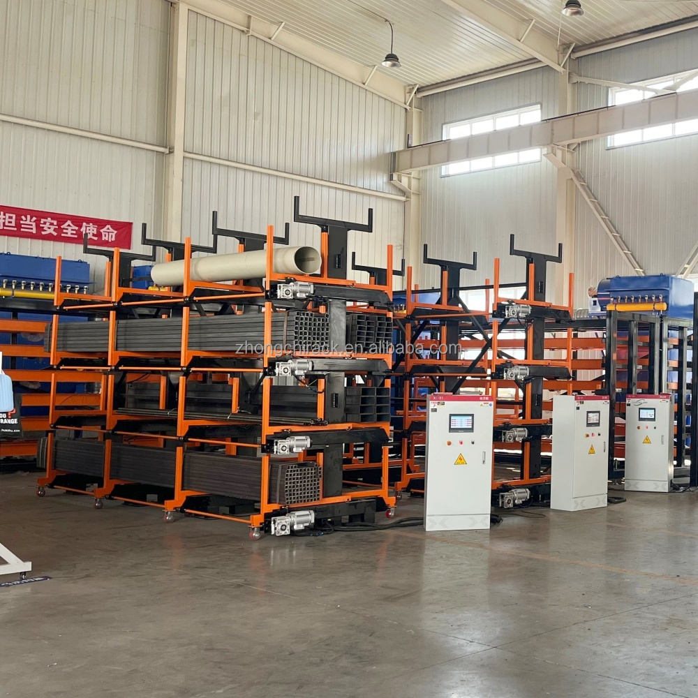 Heavy Duty Industrial Single/Double-Sided Telescopic Cantilever Racking System 0.5T-3.0T Load Capacity 2-6 Layers Powder Coated