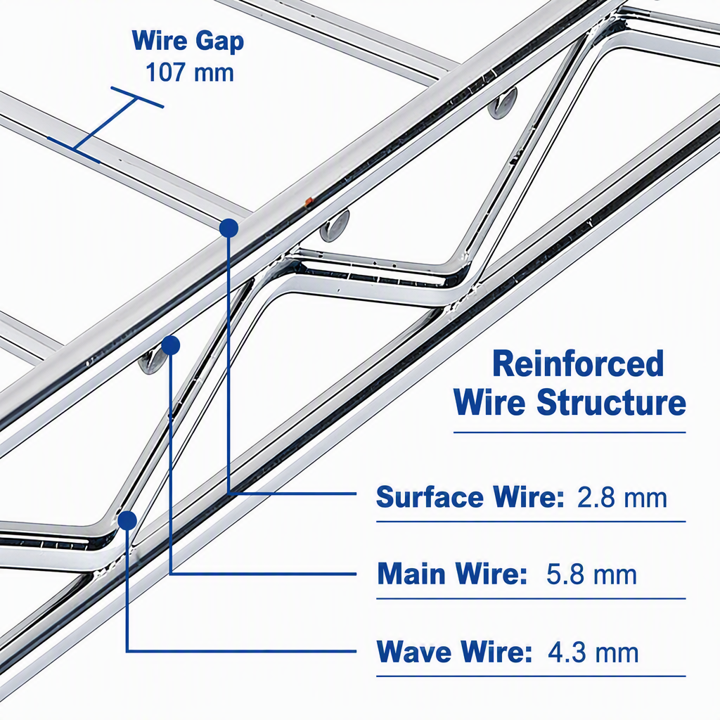 6 Layer Chrome Plated Carbon Steel Wire Shelving Rack Anti-Rust Adjustable Storage Unit for Warehouse