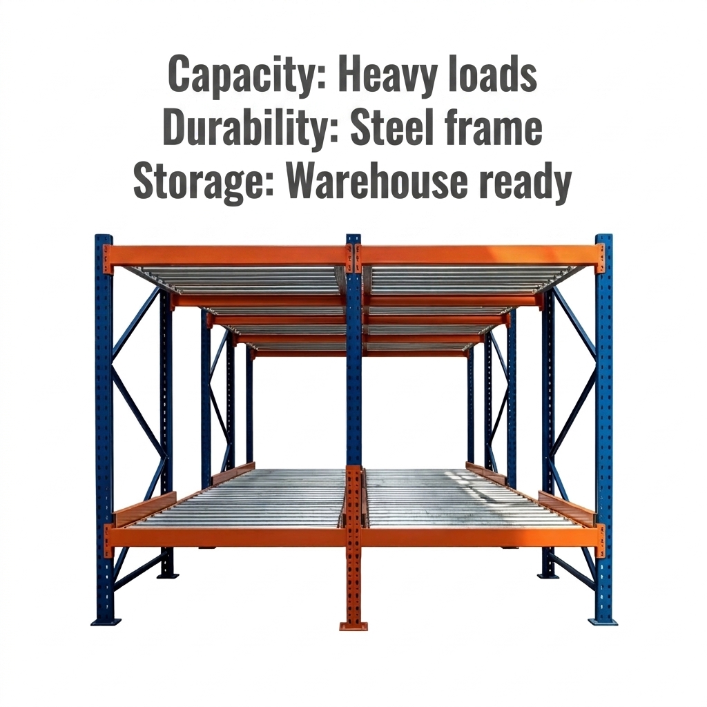 Pallet Flow Racking Gravity Roller Flow Through Rack FIFO High Density Warehouse Pallet Storage System Metal Steel Anti-Rust