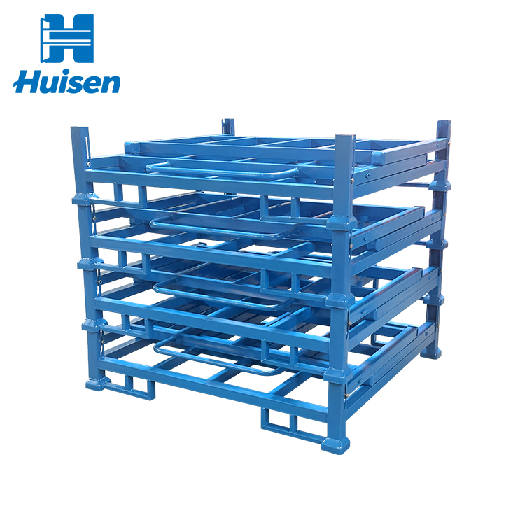 Industrial Heavy Duty Steel 5-Layer Folding Stacking Rack Removable Storage Shelf Durable Corrosion Protection for Warehouse