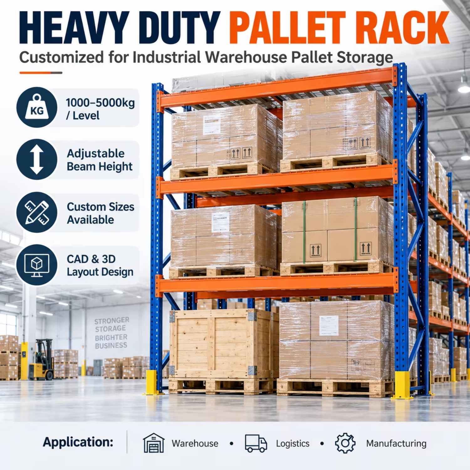 HEDA Storage Heavy Duty Rack and Warehouse Movable Pallet Rack Tile Display Rack System Warehouse Shelving Storage Equipment