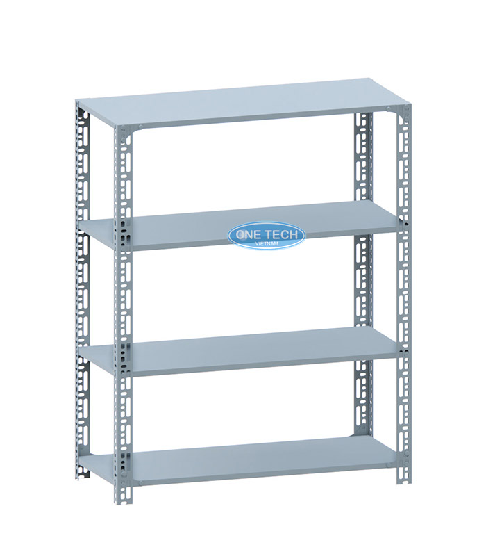 4-tier Slotted angle shelving / Bolt shelving Vietnam Light Duty Screw Assembly Adjustable Electrostatic Powder Coating