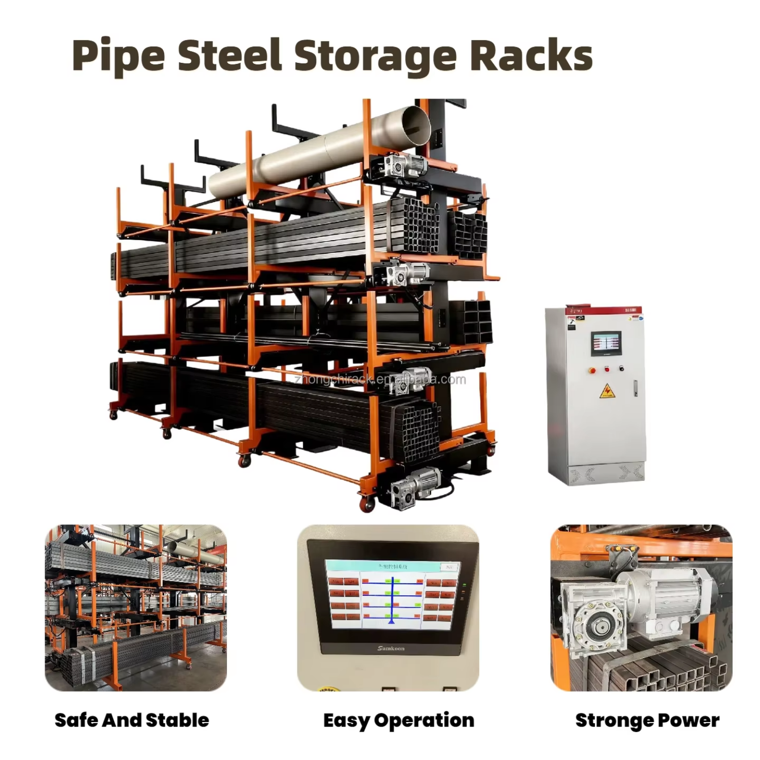 Heavy Duty Industrial Single/Double-Sided Telescopic Cantilever Racking System 0.5T-3.0T Load Capacity 2-6 Layers Powder Coated