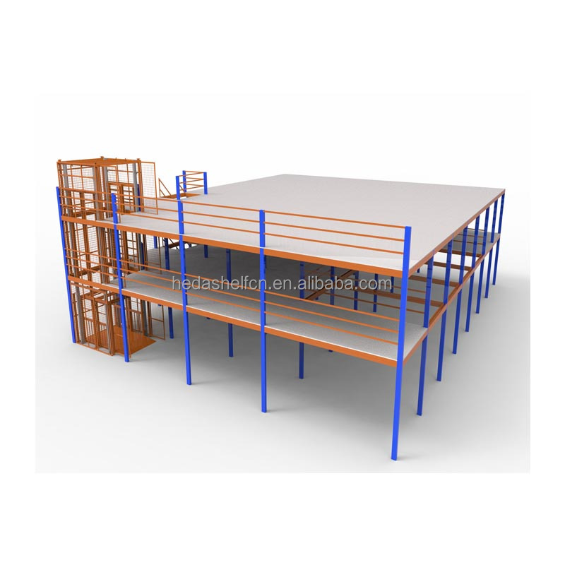 Warehouse Heavy Duty Steel Loft Platform Shelf Storage Attic Rack Pallet Racking Supported Mezzanine Floor Racks System