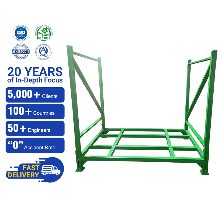 Industrial Heavy Duty Steel 5-Layer Folding Stacking Rack Removable Storage Shelf Durable Corrosion Protection for Warehouse