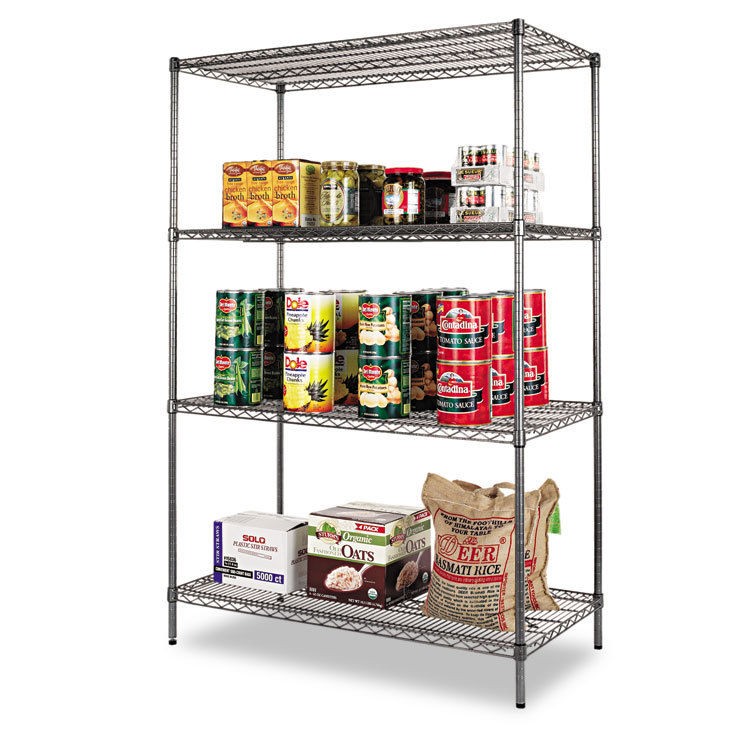 800lbs Loading Weight Per Shelf 4 Tiers NSF Certified Warehouse Industrial Storage Chrome Metal Wire Shelving